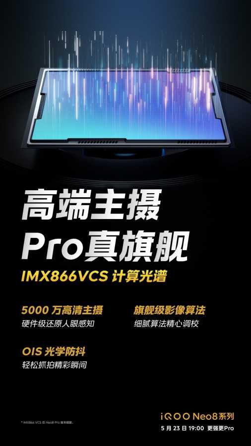 iQOO Neo 8 Pro will get a 50 MP camera