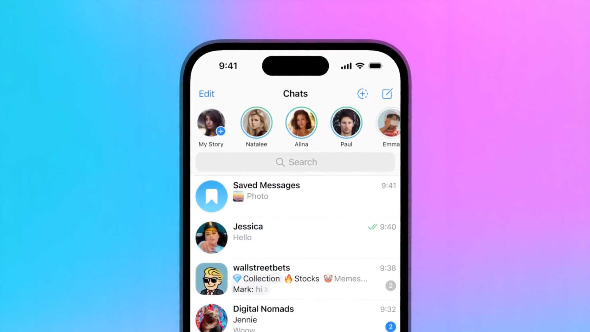 Stories to be added to Telegram next month