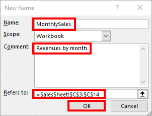 How to assign a name to a range in Microsoft Excel | Image 3 How to assign a name to a range in Microsoft Excel (formulas tab 03 define name)