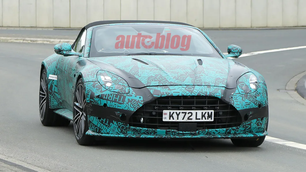 Spy photos of the Aston Martin Vantage Volante show off the new design