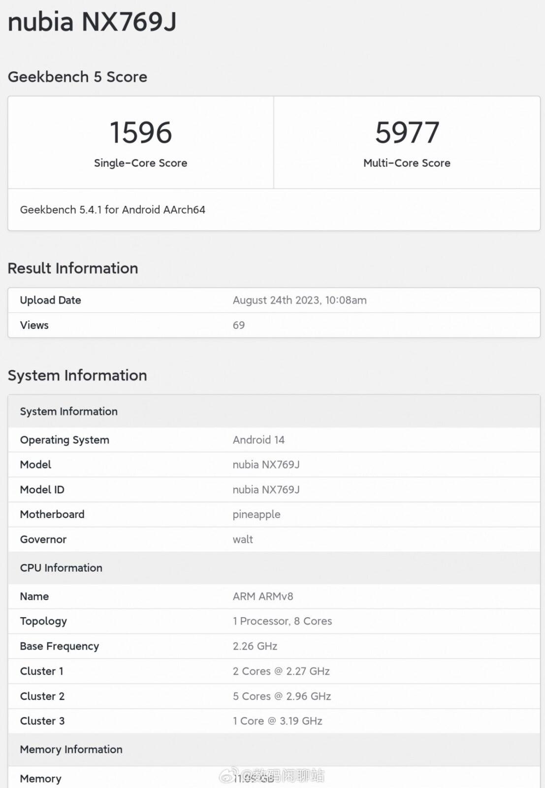 Nubia Red Magic 9 with Snapdragon 8 Gen 3 appeared on Geekbench | Image 1 Nubia Red Magic 9 with Snapdragon 8 Gen 3 appeared on Geekbench (gsmarena 001 33)