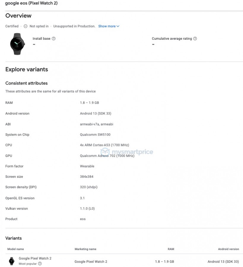 Pixel Watch 2 appeared on Google Play Console | Image 2 Pixel Watch 2 appeared on Google Play Console (gsmarena 002 13)