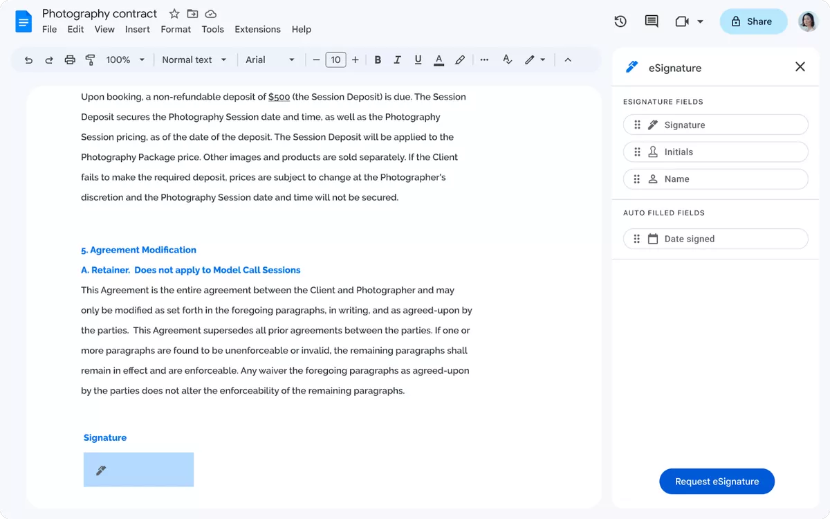 Google begins beta test of electronic signatures in Google Docs and Drive | Image 2 Google begins beta test of electronic signatures in Google Docs and Drive (jmwgke4vzcrrrrzwfot6s28r 1200 80.png)