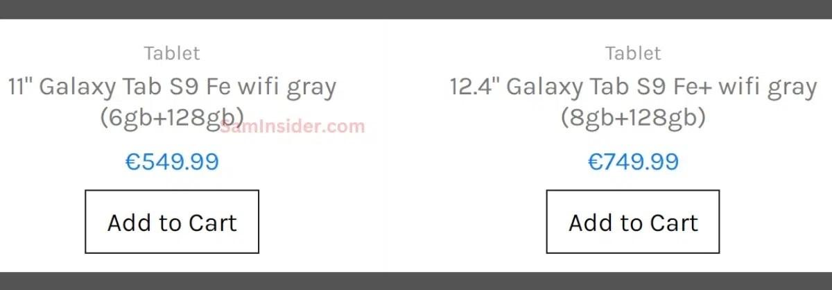 Leaked: Samsung Galaxy Tab S9 FE will cost 550 euros | Image 1 Leaked: Samsung Galaxy Tab S9 FE will cost 550 euros (gsmarena 001 64)