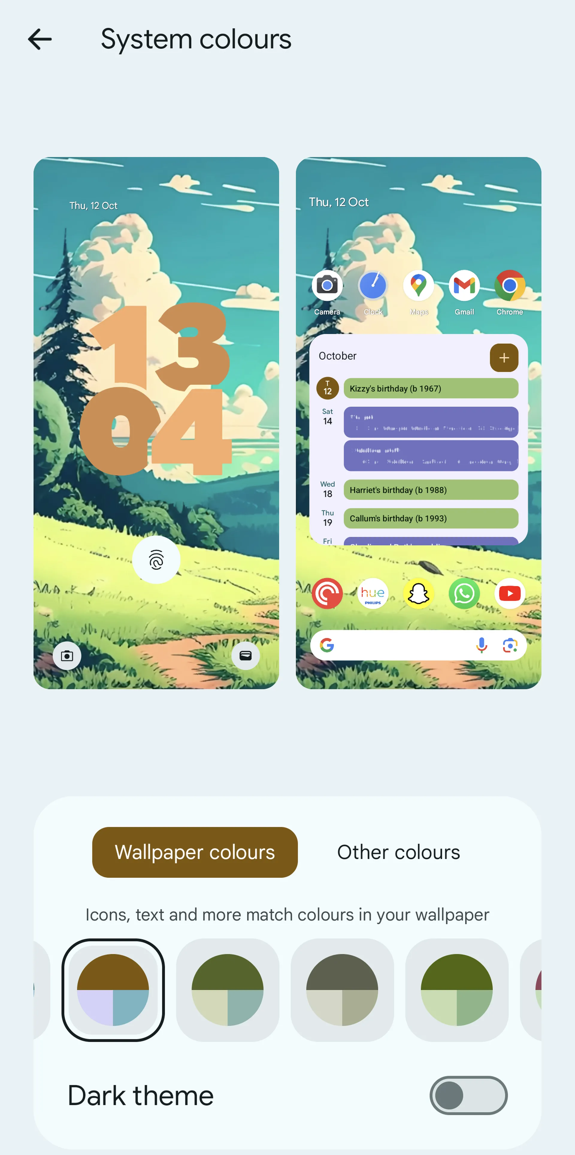 Android 14: How to customize the lock screen | Image 6 Android 14: How to customize the lock screen (06 colors)
