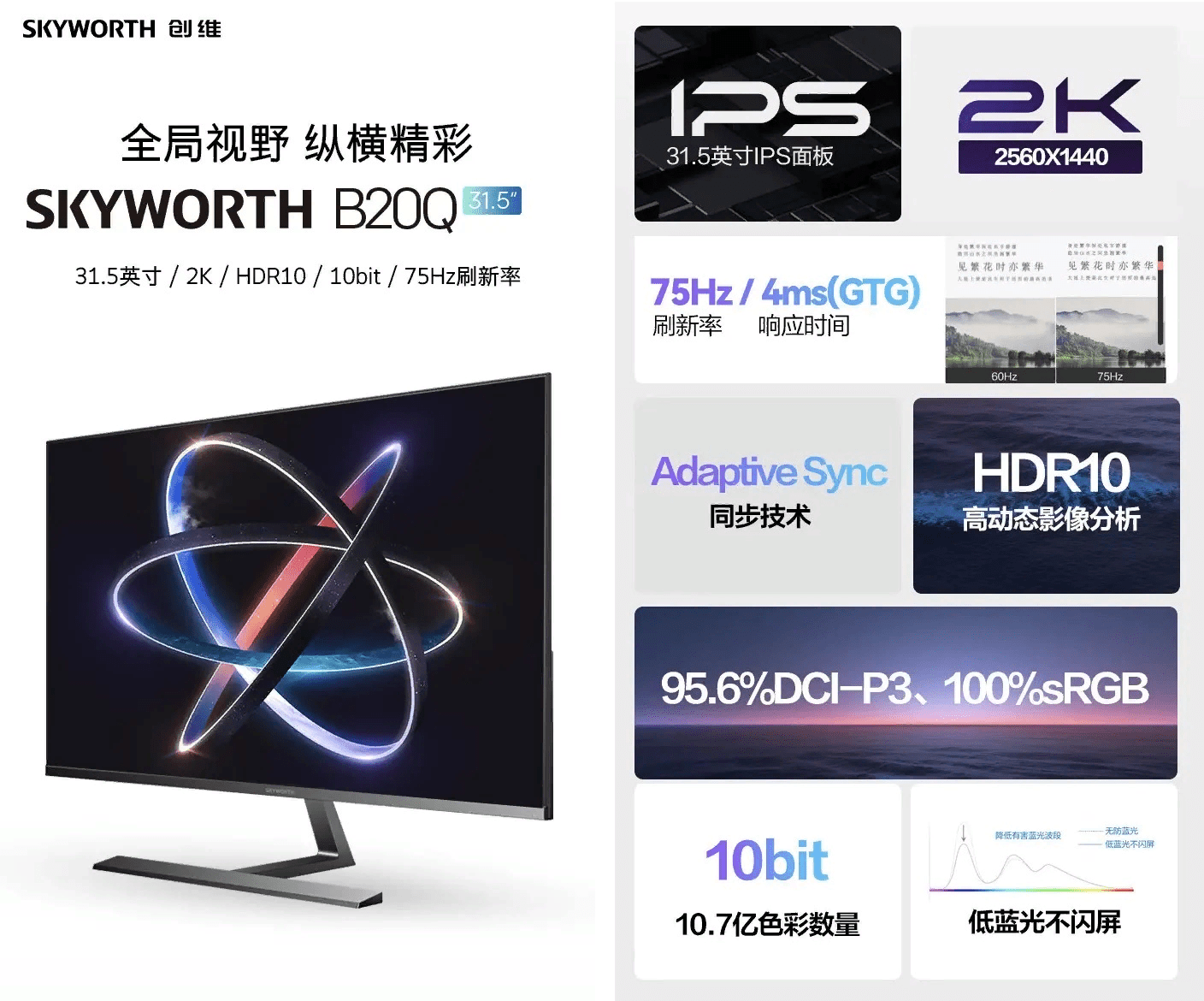 Skyworth F32B20Q monitor with 31.5-inch screen officially unveiled | Image 1 Skyworth F32B20Q monitor with 31.5-inch screen officially unveiled (image 128)