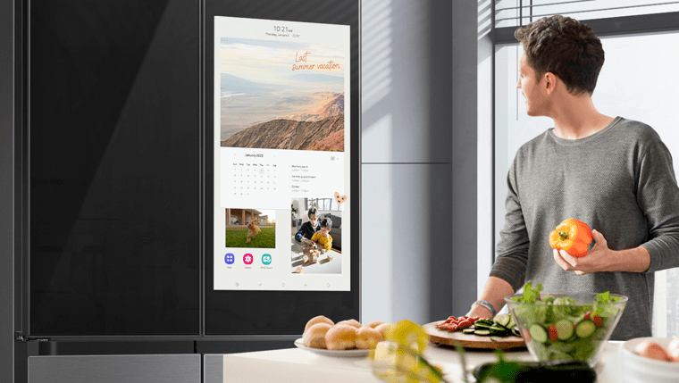 Samsung Bespoke 4-Door Flex Refrigerator is a smart refrigerator with an AI camera Samsung Bespoke 4-Door Flex Refrigerator is a smart refrigerator with an AI camera