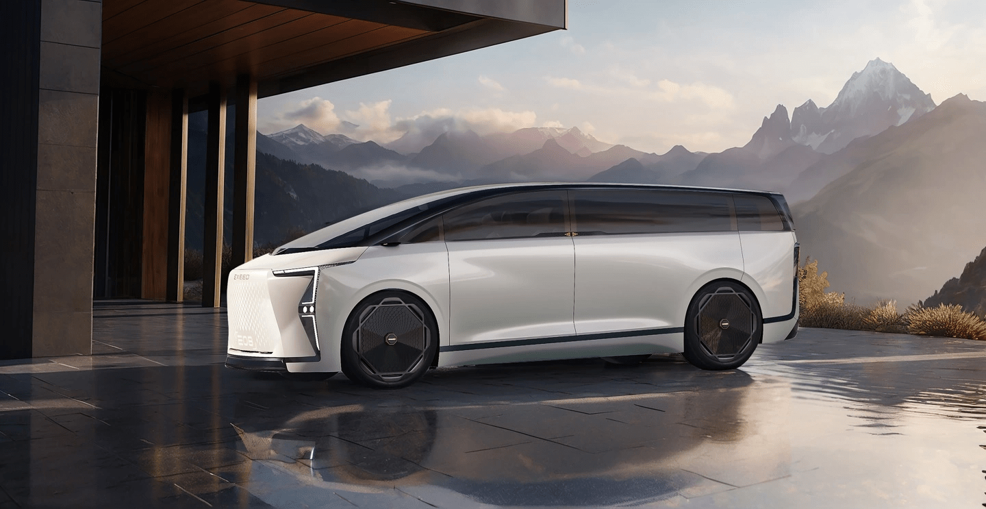 Exeed has released renderings of the exterior of its first electric minivan, the Exeed E08