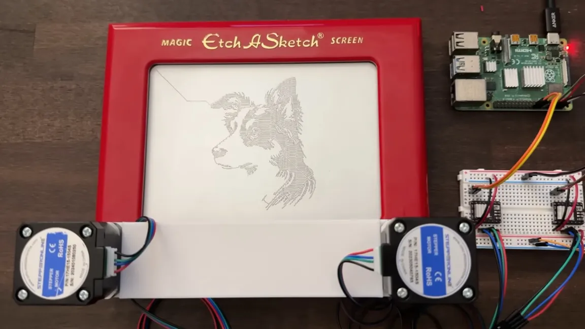 This Raspberry Pi bot for Etch A Sketch will bring out the inner artist in you