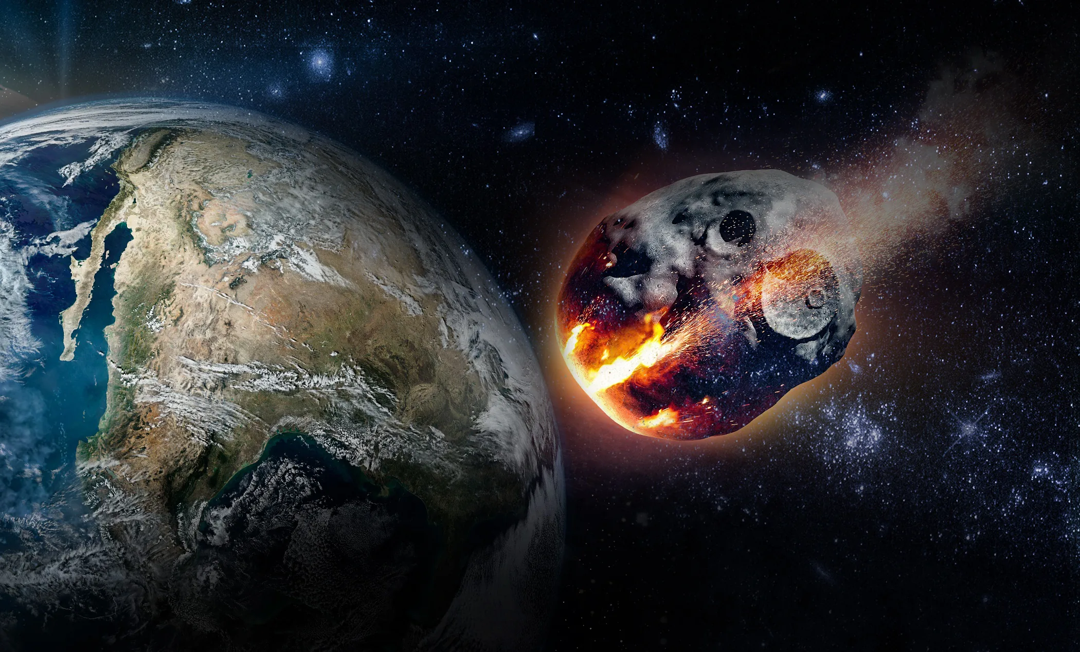 NASA has modeled the collision of the Earth with an asteroid