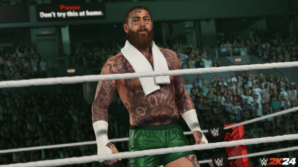 Post Malone will appear in WWE 2K24 as a playable character | Image 1 Post Malone will appear in WWE 2K24 as a playable character (wwe 2k24 post malone 1024x576 1)