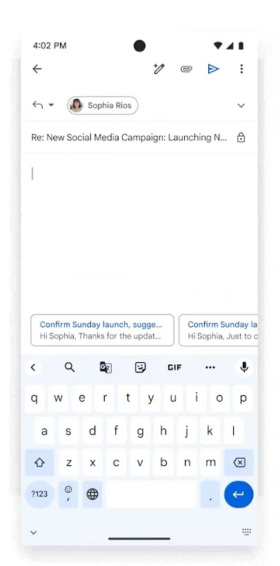 Gmail begins rolling out Gemini-enabled smart replies | Image 2 Gmail begins rolling out Gemini-enabled smart replies (gmail contextual smart replies 2.jpg)
