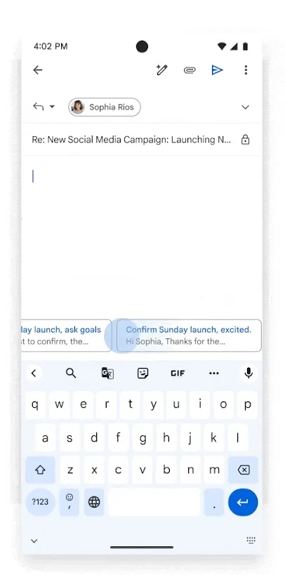 Gmail begins rolling out Gemini-enabled smart replies | Image 3 Gmail begins rolling out Gemini-enabled smart replies (gmail contextual smart replies 3.jpg)