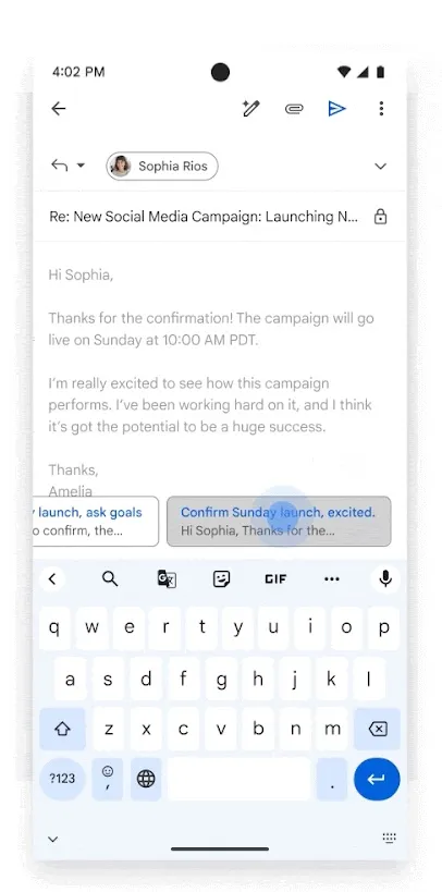 Gmail begins rolling out Gemini-enabled smart replies | Image 4 Gmail begins rolling out Gemini-enabled smart replies (gmail contextual smart replies 4.jpg)