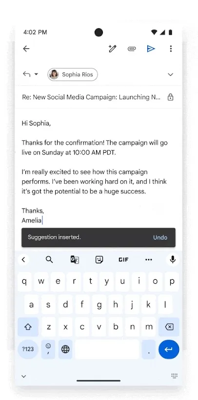 Gmail begins rolling out Gemini-enabled smart replies | Image 5 Gmail begins rolling out Gemini-enabled smart replies (gmail contextual smart replies 5.jpg)