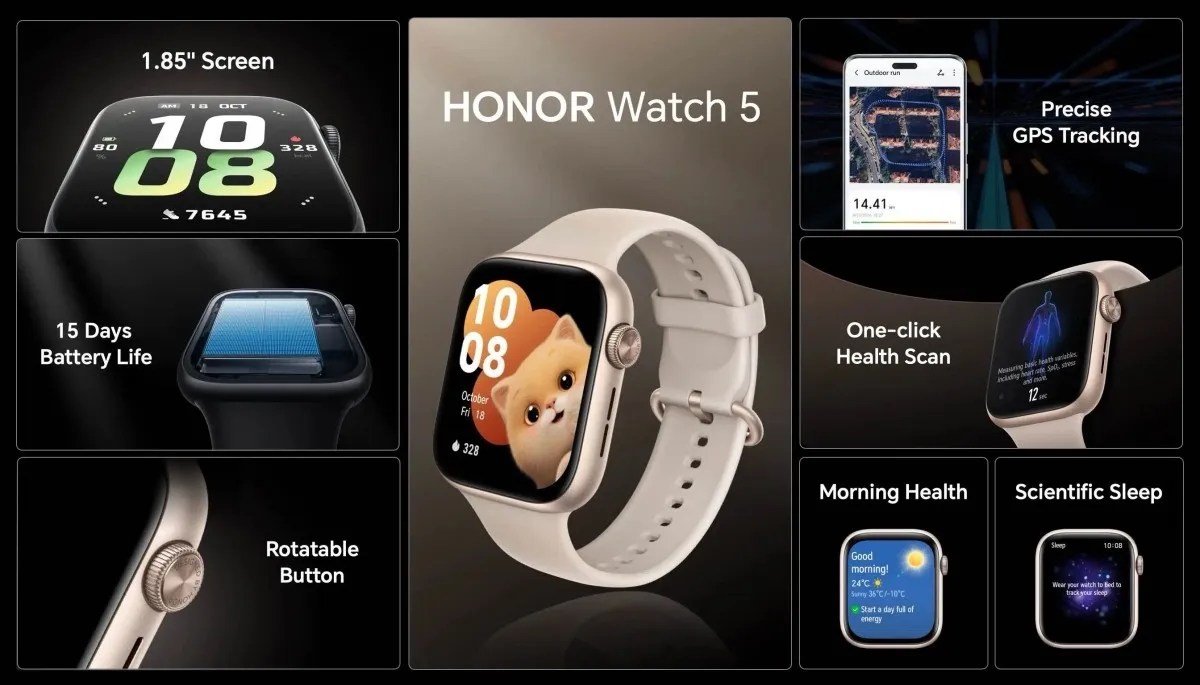 New Honor Watch 5 with AMOLED screen and eSIM function debuted in China ()
