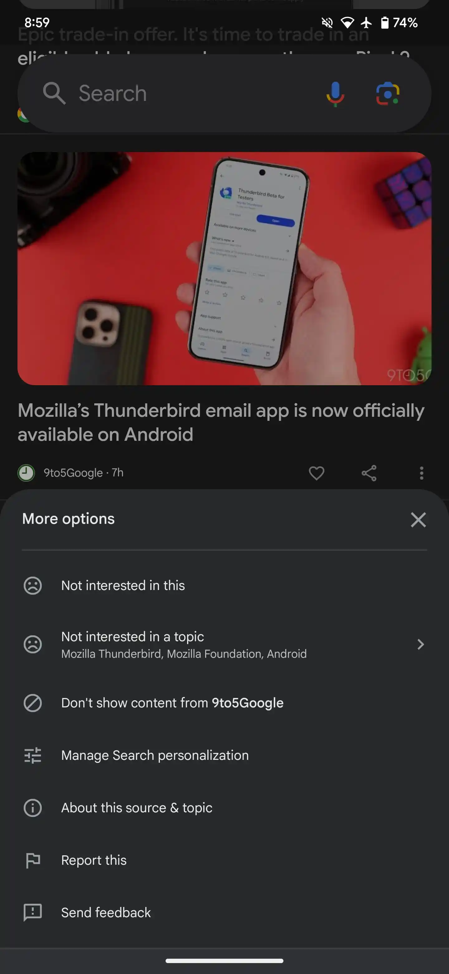 Google Discover is testing a new Material 3 style card design | Image 2 Google Discover is testing a new Material 3 style card design (google discover current 3.jpg)