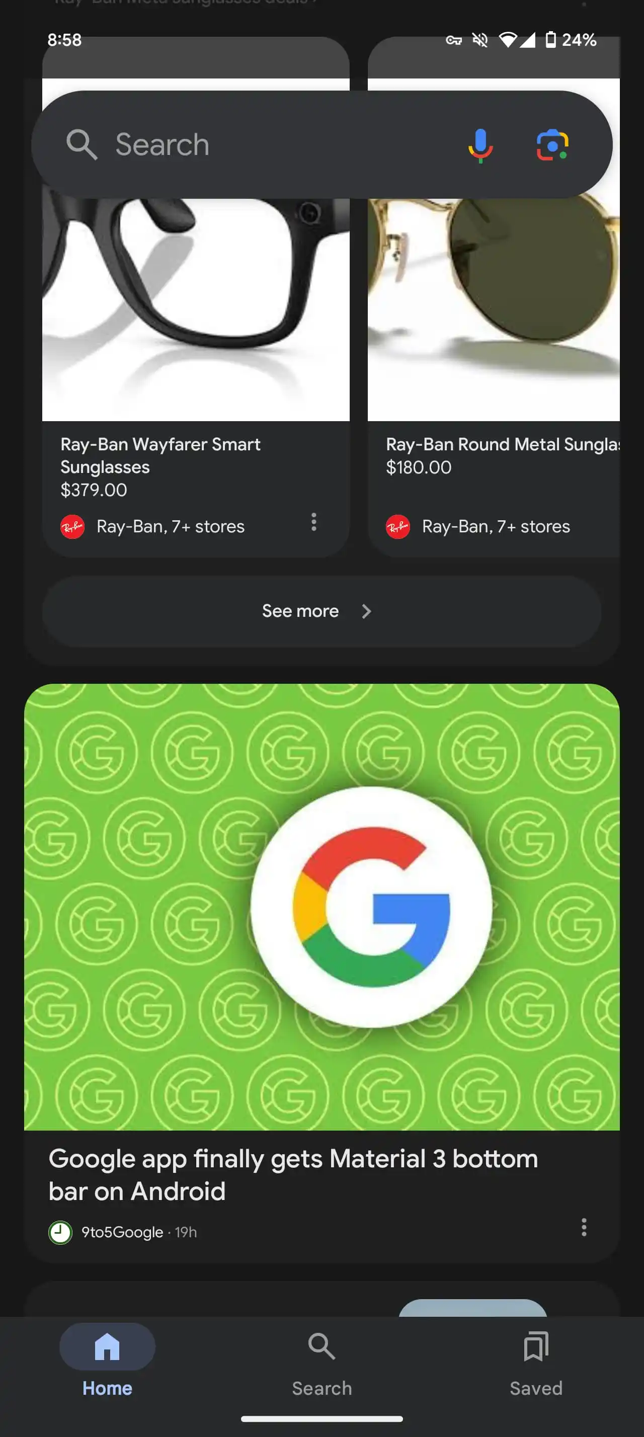 Google Discover is testing a new Material 3 style card design | Image 3 Google Discover is testing a new Material 3 style card design (google discover material 3 redesign 3.jpg)