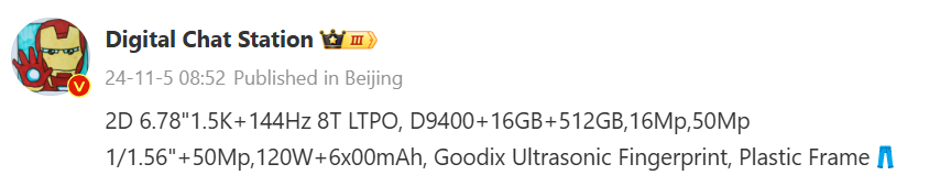 iQOO Neo 10 Pro: leaked specs | Image 1 iQOO Neo 10 Pro