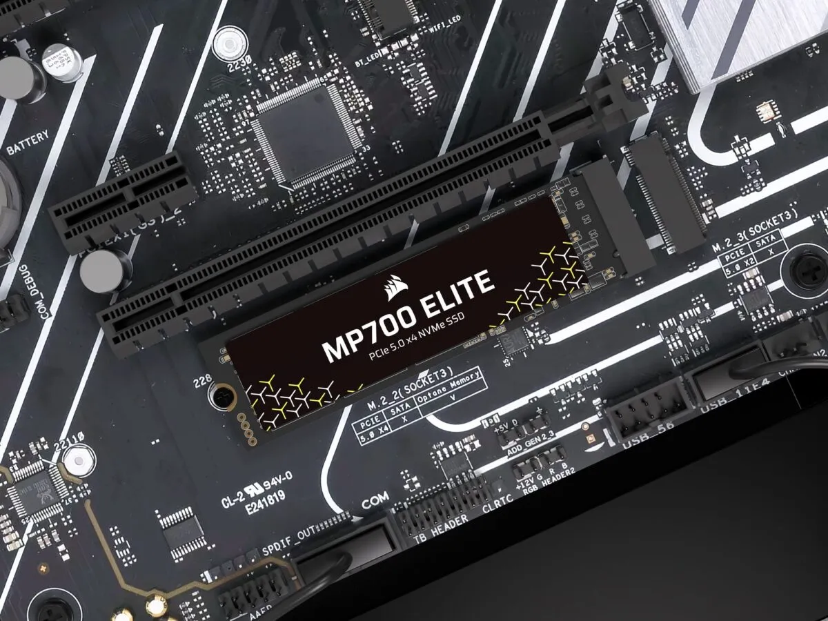 CORSAIR releases high-speed PCIe 5.0-capable MP700 ELITE SSDs | Image 1 CORSAIR releases high-speed PCIe 5.0-capable MP700 ELITE SSDs (mp700 elite render 07 vcz 1200x900 1)
