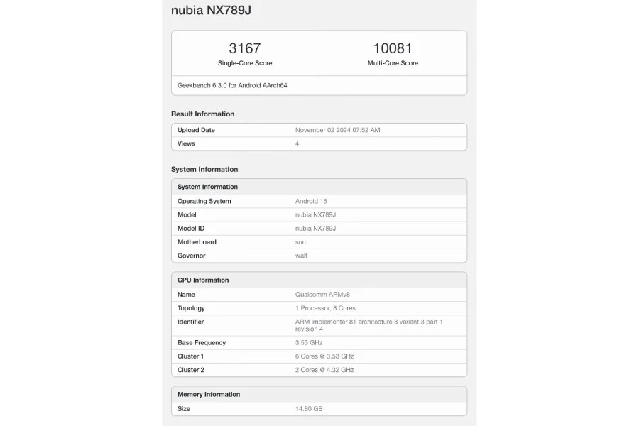 Red Magic 10 Pro passed Geekbench testing | Image 1 Red Magic 10 Pro passed Geekbench testing (red magic 10 pro geekbench)