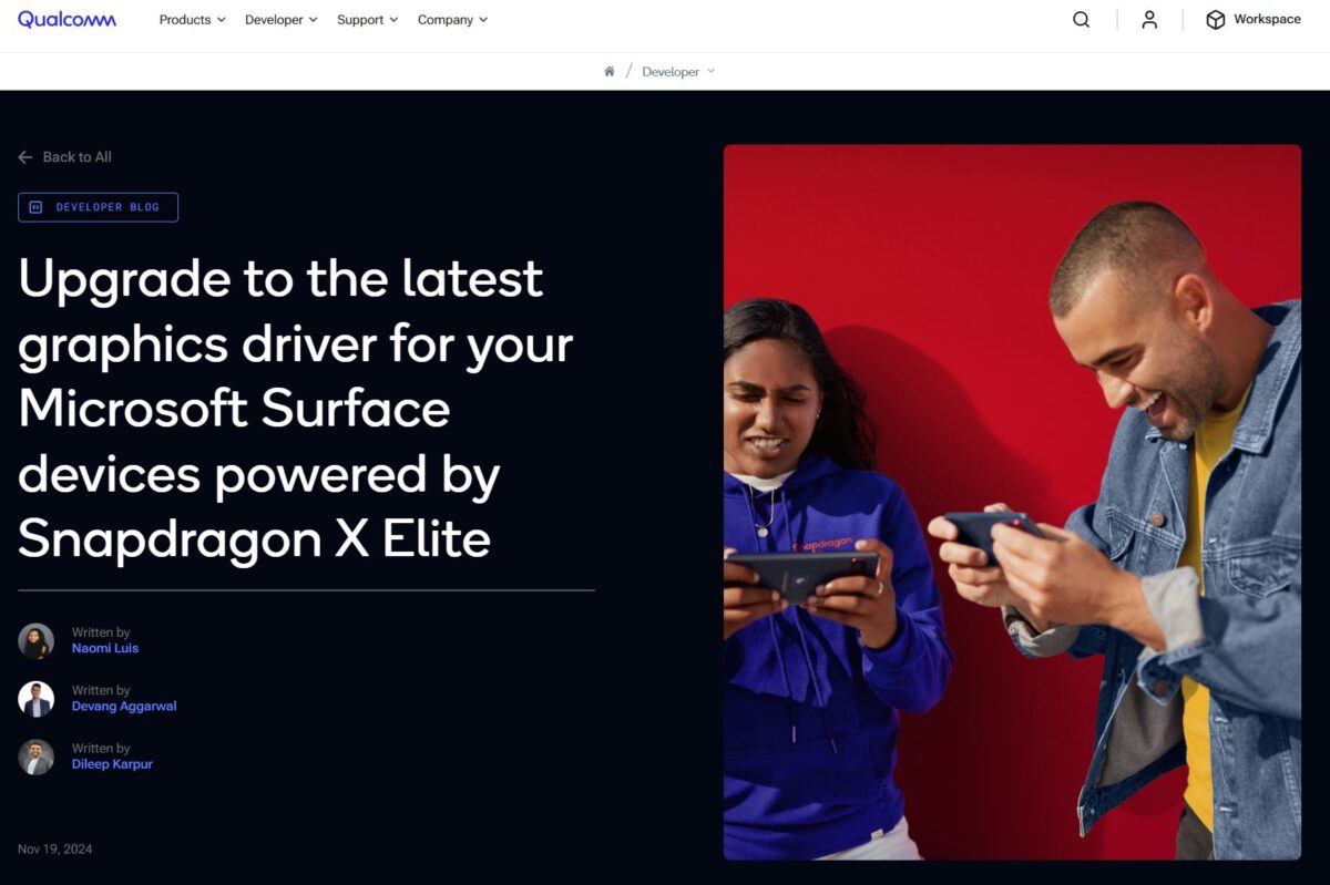 Qualcomm releases new GPU drivers for Microsoft Surface powered by Snapdragon X Elite | Image 1 Qualcomm