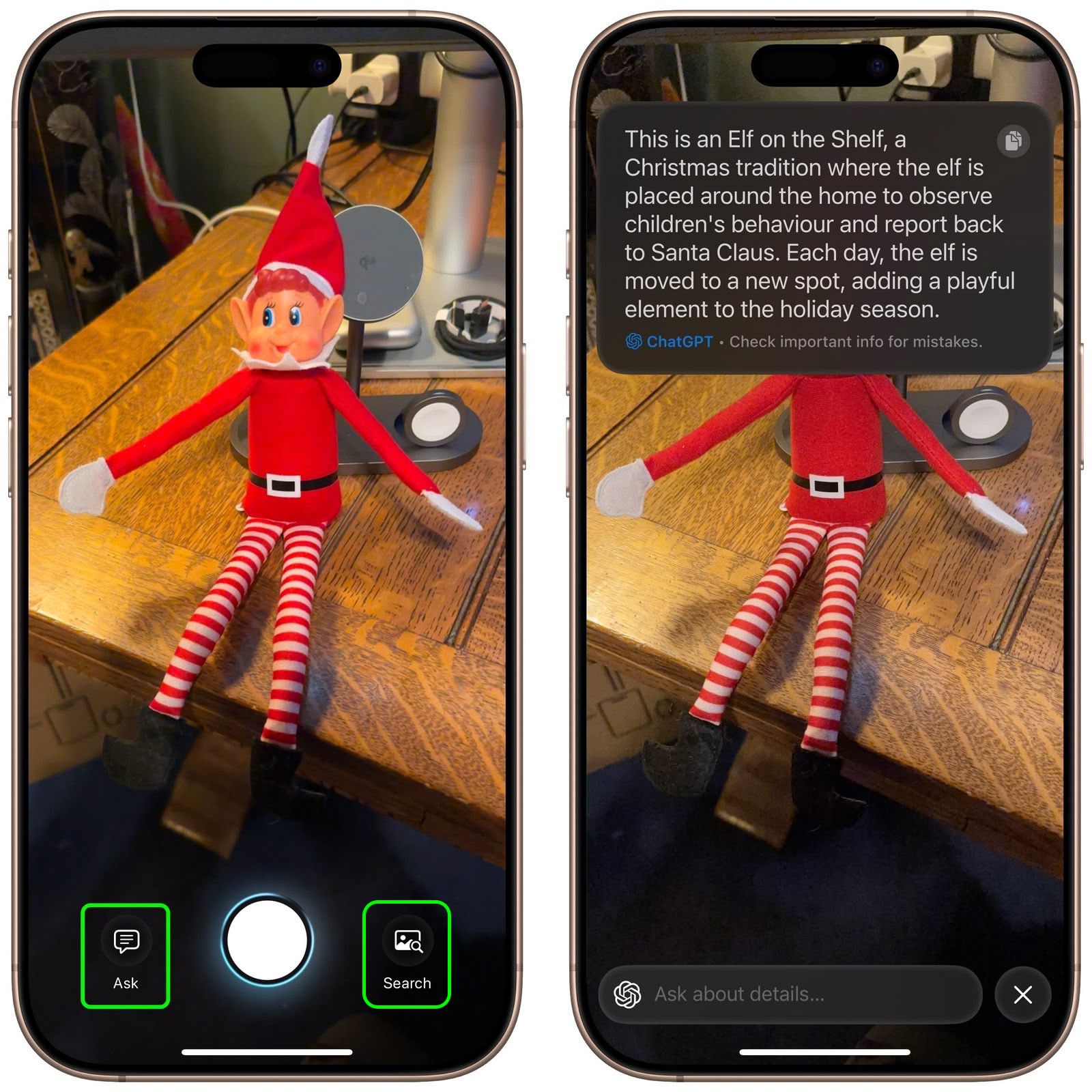 iOS 18.3: New Visual Intelligence features on iPhone 16 | Image 2 iOS 18.3: New Visual Intelligence features on iPhone 16 (visual intelligence buttons)