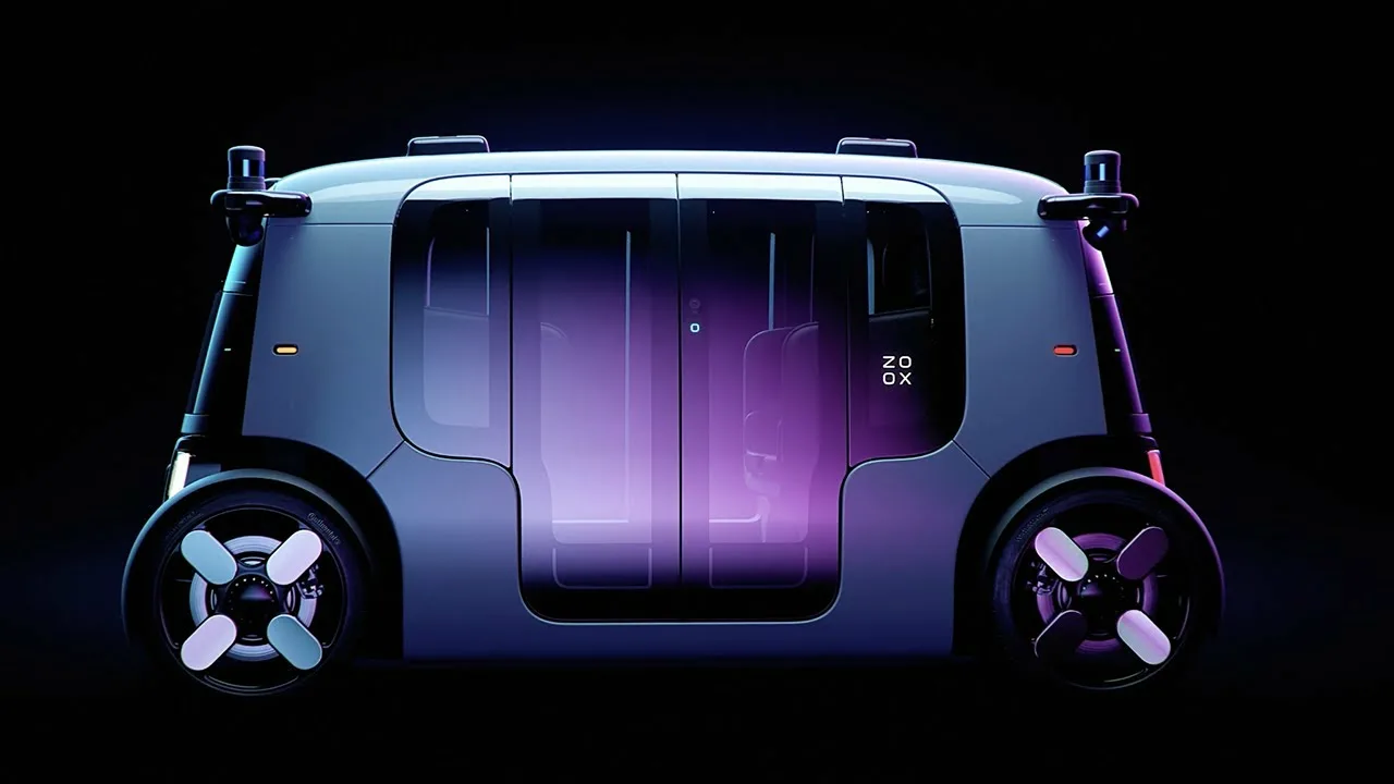 The Zoox robot cab car was unveiled in Las Vegas. The Zoox robot cab car was unveiled in Las Vegas.