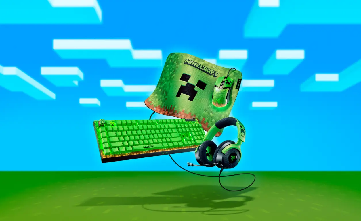 Razer has unveiled a line of Minecraft-inspired gaming devices