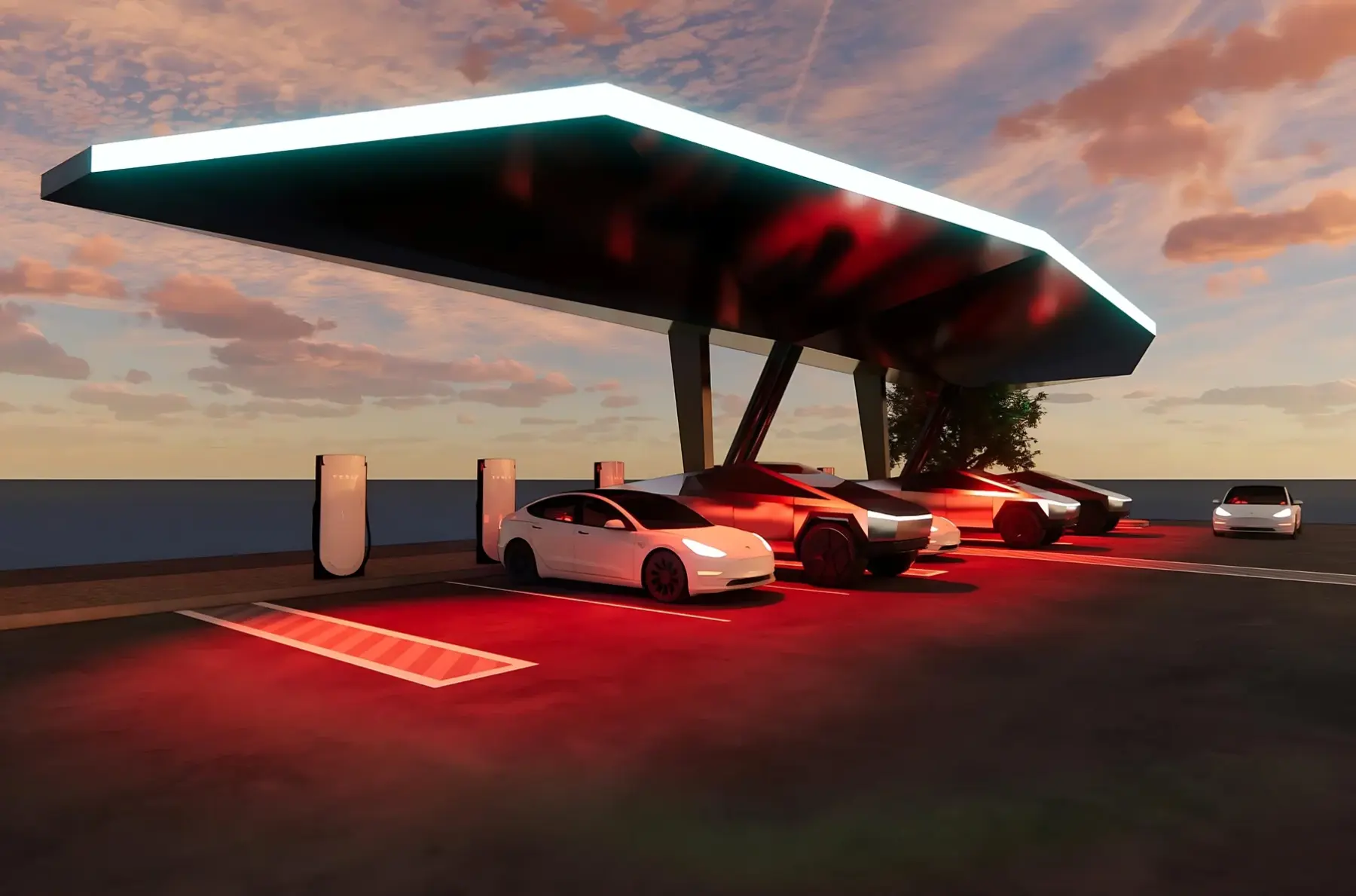 Tesla will build a UFO-style charging station Tesla will build a UFO-style charging station
