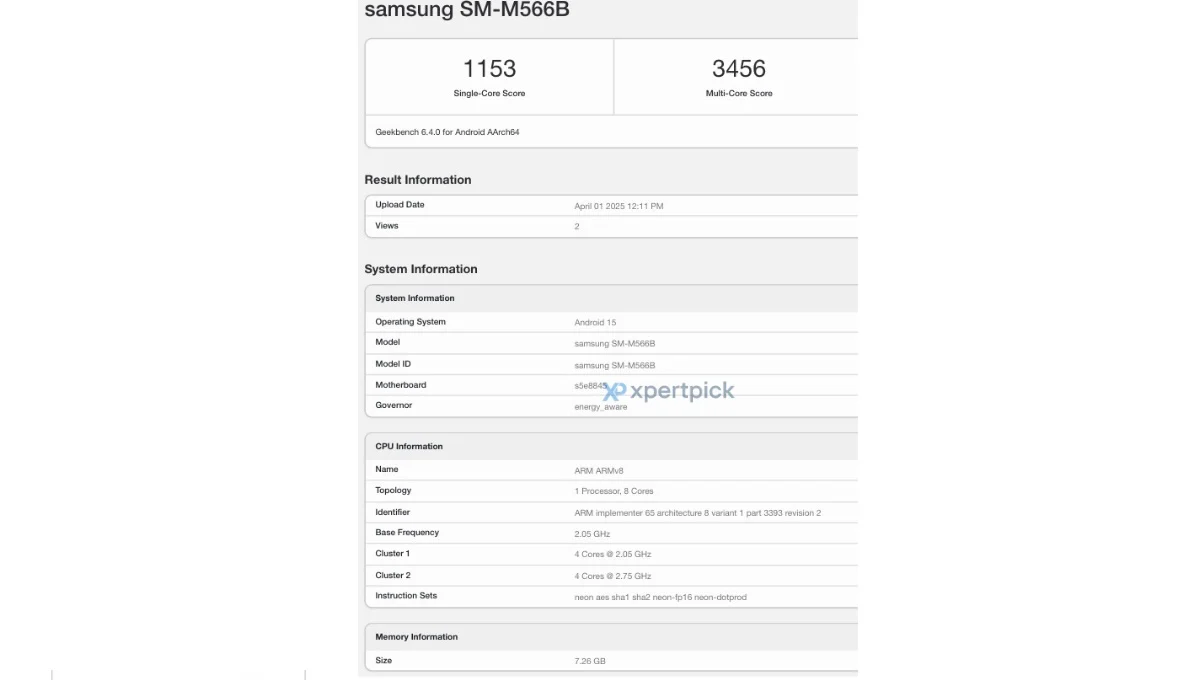 Samsung Galaxy M56 got a weaker Exynos 1480 chip - a setback compared to the M55? | Image 1 Samsung Galaxy M56 gets a weaker Exynos 1480 chip - a setback compared to the M55? (samsung galaxy m56 exynos 1480 geekbench scores)