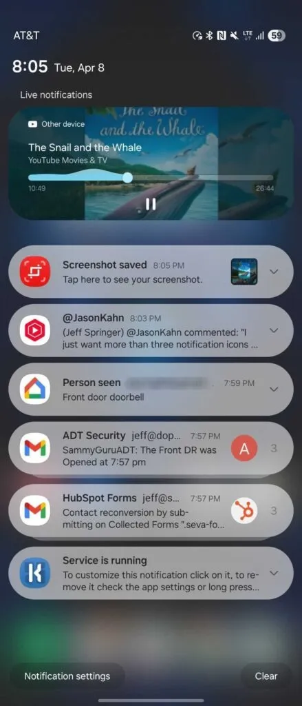 Samsung has introduced a new way to manage YouTube across devices | Image 3 Samsung has introduced a new way to manage YouTube across devices (youtube live notifications one ui 7 3.jpg)