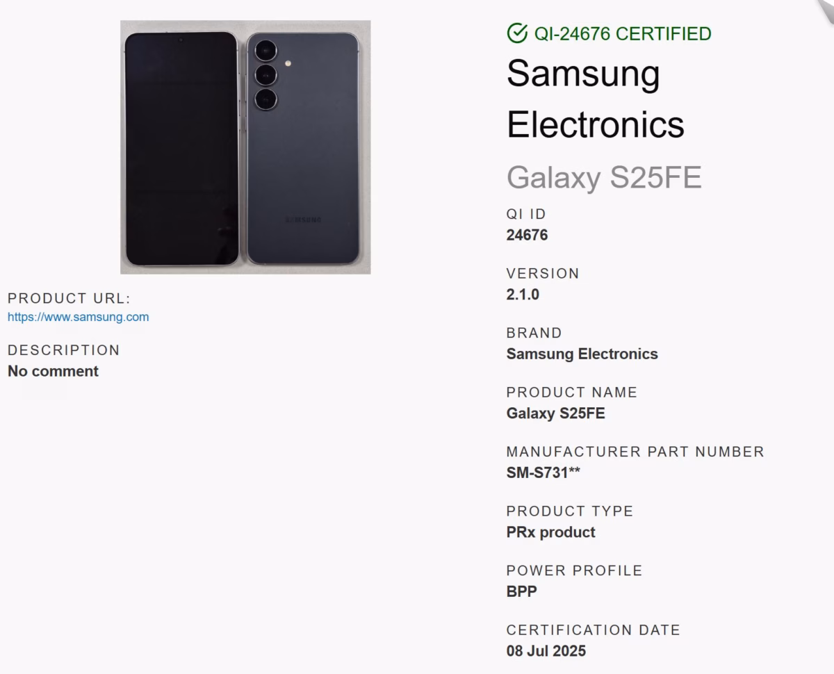 Samsung Galaxy S25 FE first revealed in real photo 4 sams large