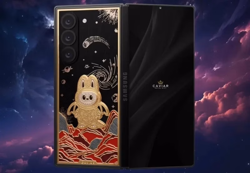 Caviar unveiled limited edition Galaxy Z Fold7 and Flip7 with gold Labubu 3 scale 1200 11