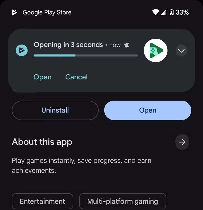 Google introduces auto-launch feature for apps after installing in Play Store 4 google play store auto open notification dm