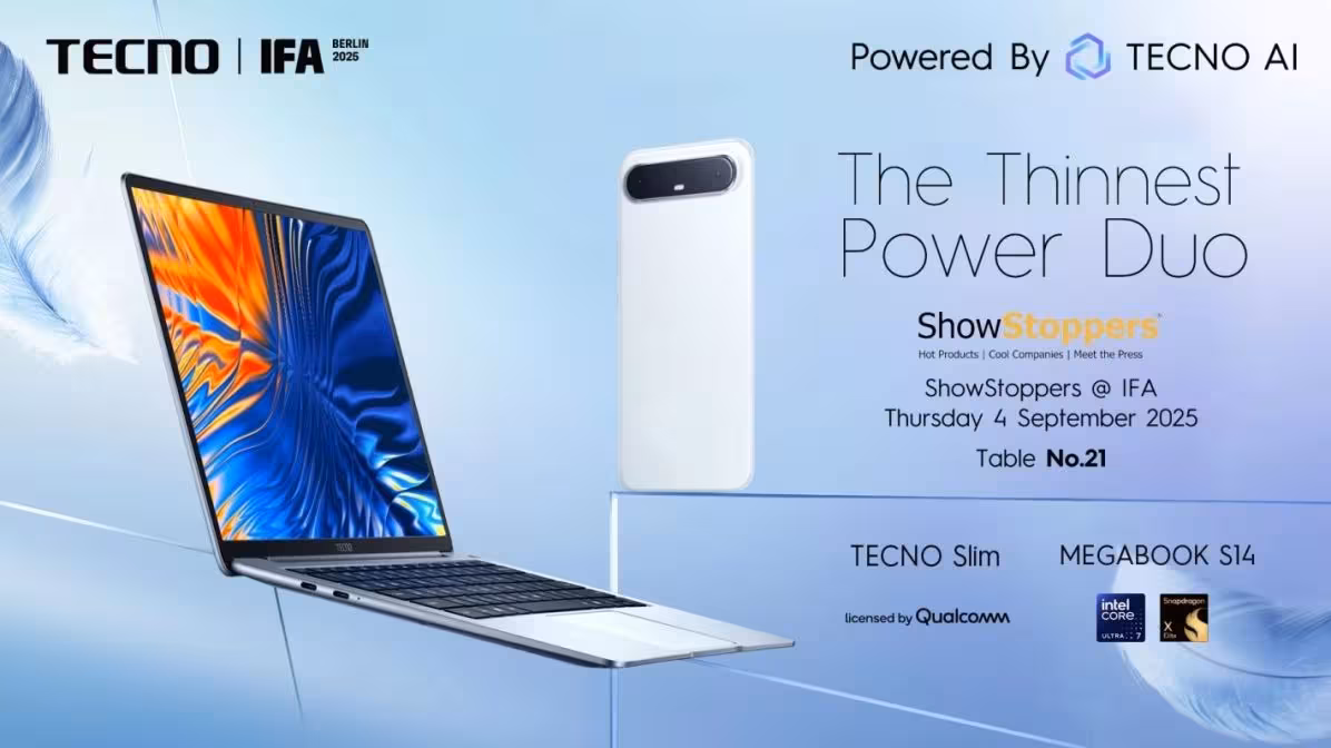 Tecno has unveiled the Megabook S14 laptop, which is about 6mm 3