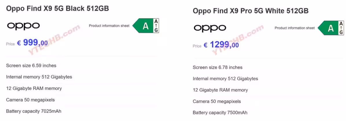 The cost of “globalok” Oppo Find X9 and Find X9 Pro appeared online The cost of “globalok” Oppo Find X9 and Find X9 Pro appeared online