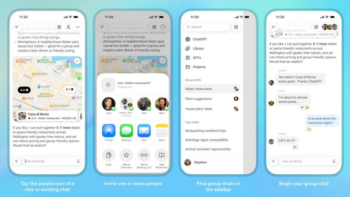 OpenAI has started testing group chats in ChatGPT