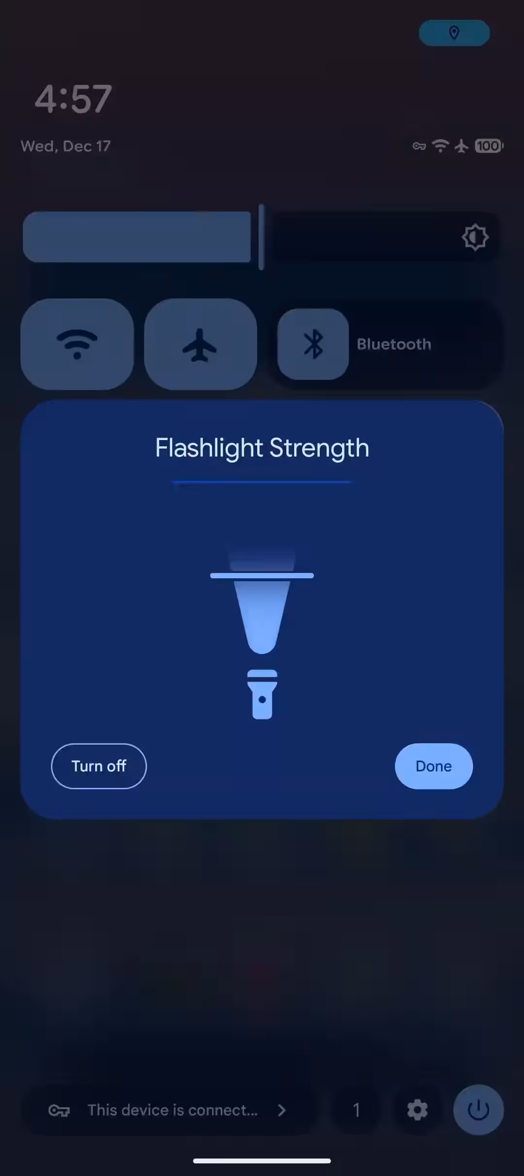 Android 16 QPR3 will allow flashlight brightness adjustment on Pixel 4 android 16 qpr3 beta 1 flashlight 1.jpg