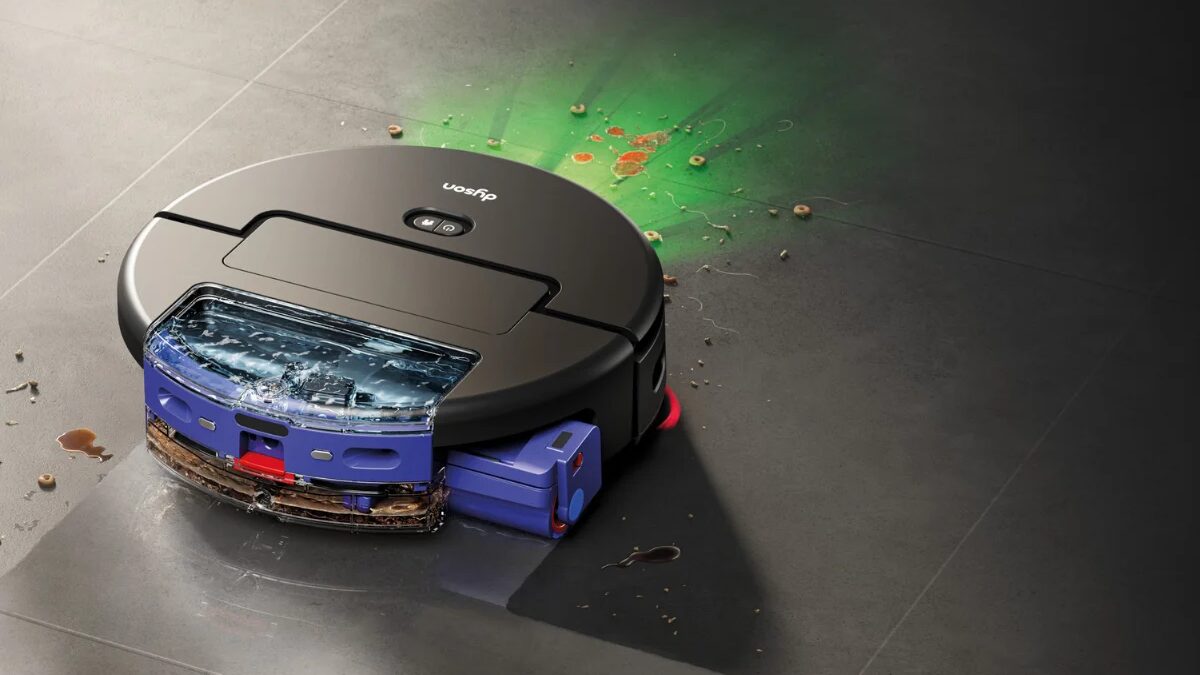 dyson spotscrub ai robot</p>
<p>Dyson has officially unveiled its new Spot+Scrub AI robotic vacuum cleaner in China. The device is positioned as a premium home assistant with powerful suction, advanced navigation and a fully automatic self-cleaning station. The new product is priced — 5,499 yuan (about $778).</p>
<p>Spot+Scrub AI is housed in a compact 373 × 370 × 110 mm body and uses a «roller-over-wheels» design that hides the bottom wheels so dirt doesn’t collect and spread back onto the floor. A 27-centimeter roller and Dyson’s proprietary AI processor, which performs trillions of operations per second, are responsible for cleaning.</p>
<p>A 27-centimeter roller and Dyson’s proprietary AI processor perform trillions of operations per second.</p>
<figure class=