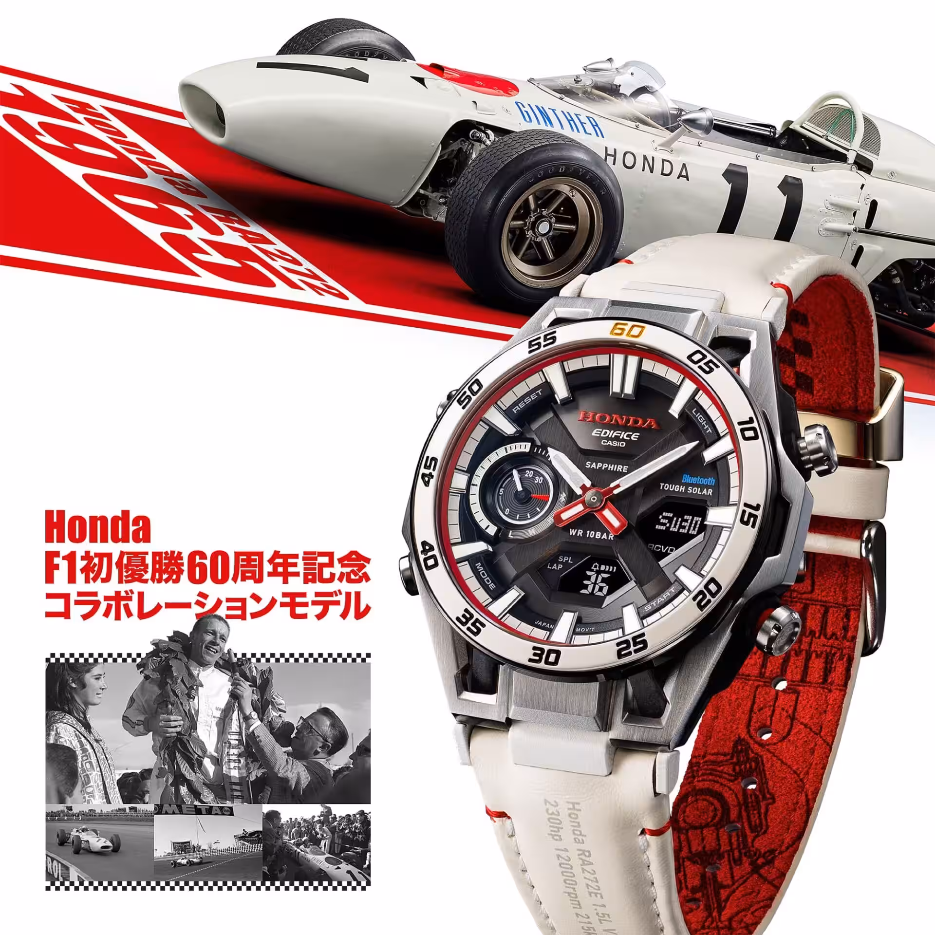 Casio unveils limited edition Edifice x Honda watch to mark the 60th anniversary of its first Formula 1 3 victory ecb 2300hr 1a kv jp 1920x1920 1