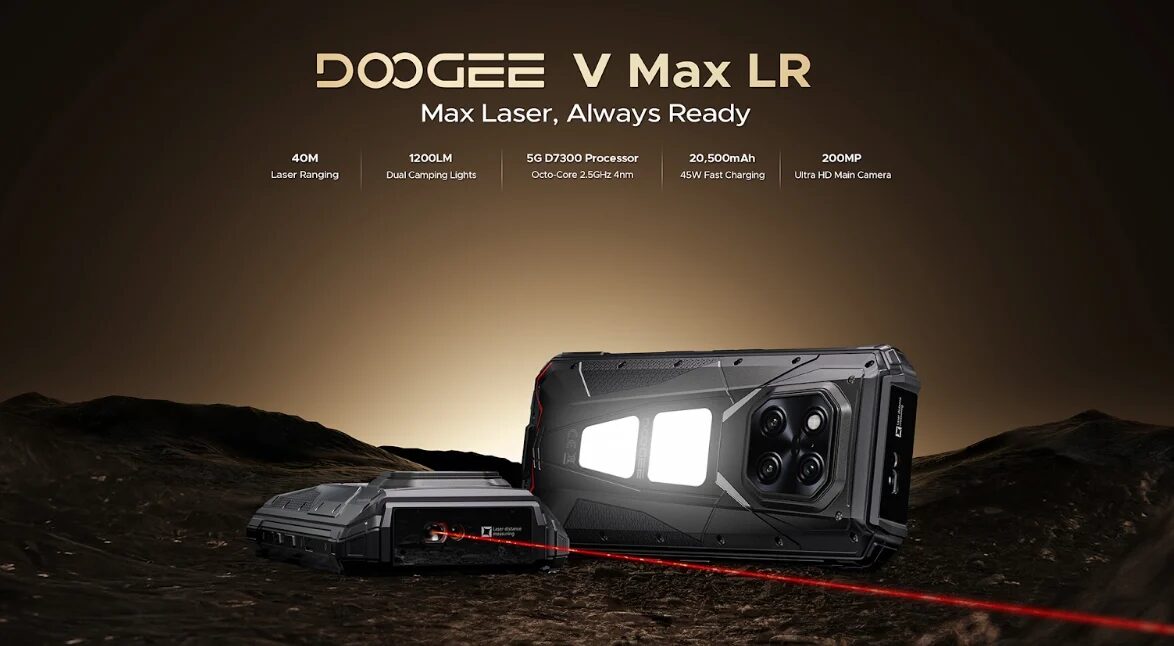 Doogee unveiled the ultra-secure V Max LR smartphone with a 40-meter laser rangefinder