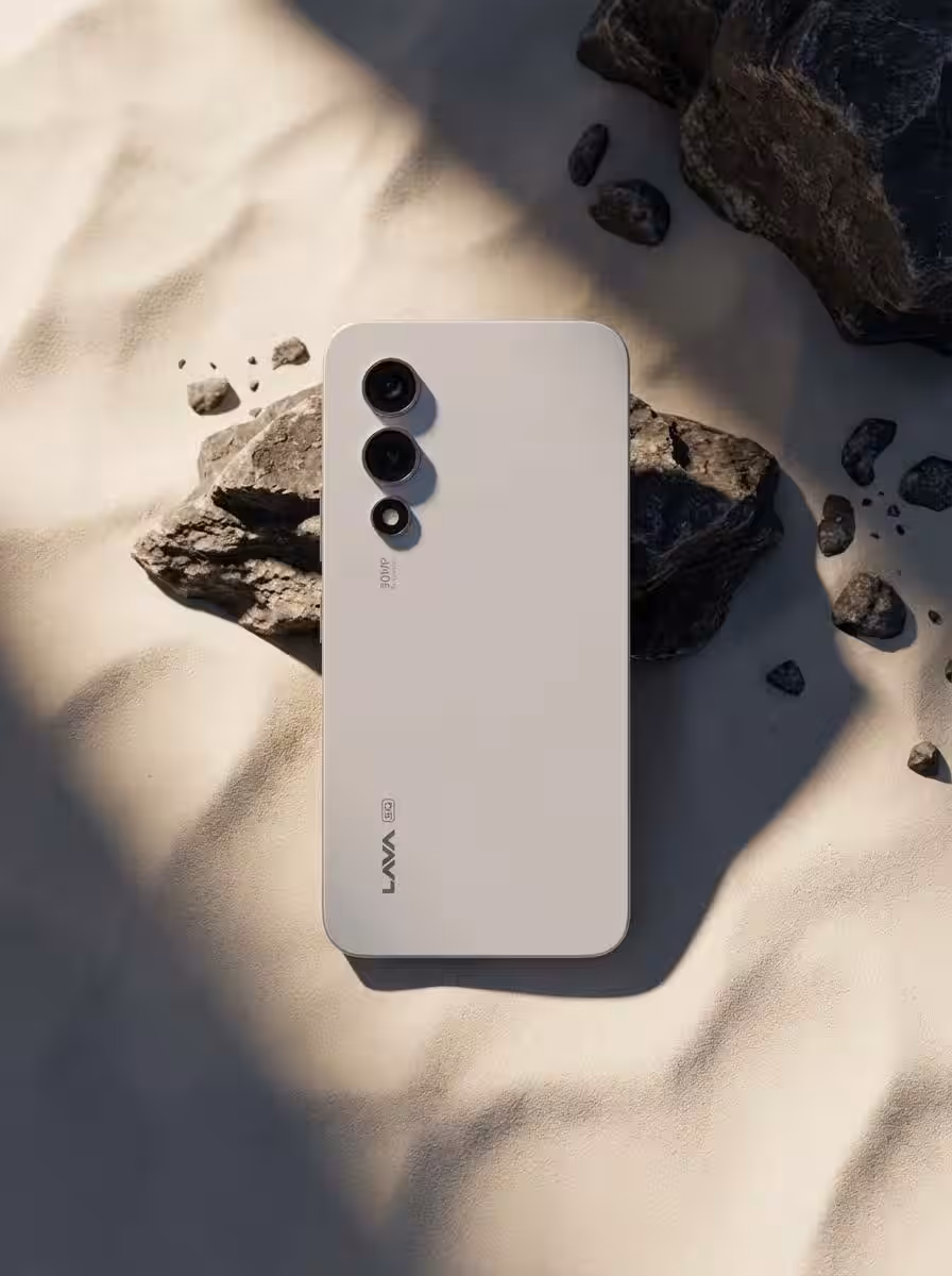 Lava unveils Play Max smartphone with 120Hz screen and Dimensity 7300 4 chipset lava play max himalayan white