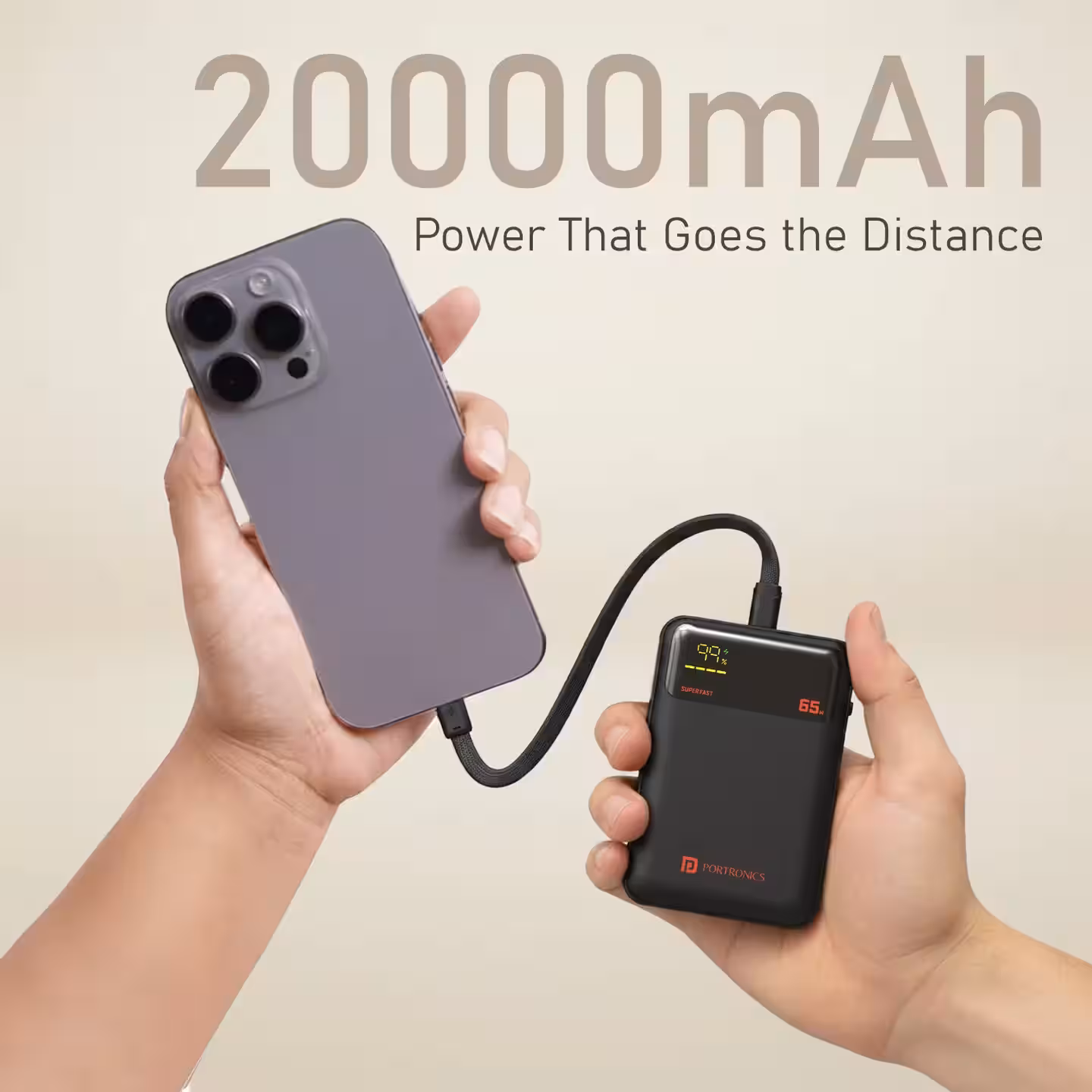 Portronics unveils powerful Ignis 65 power bank with 65W fast charging and 20,000mAh battery 4 portronics ignis 65 power bank 1