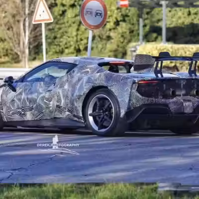 Spy shots capture Ferrari 296 in street-legal race car guise