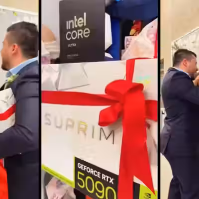 At a Turkish wedding, newlyweds received a quad-channel DDR5 kit and a GeForce RTX 5090
